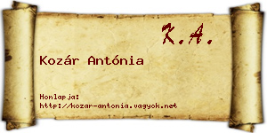 Kozár Antónia névjegykártya