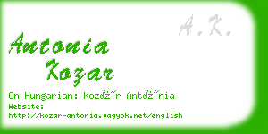 antonia kozar business card